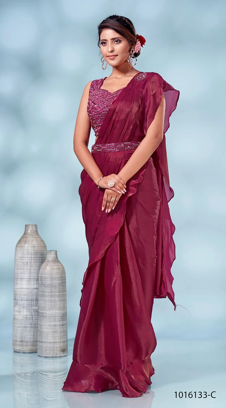 Amoha 1016133 Tom Silk Wholesale Fancy Readymade Saree — Wholesale Sarees, AMOHA wholesale from Surat — view 2